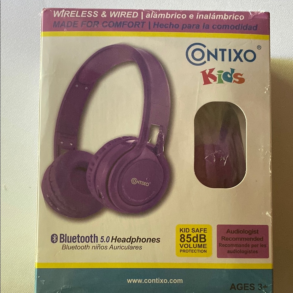 Purple Over-Ear Wireless Headphones with Plush Cushions